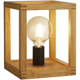 Abatjour Industrial-Nordico Quadratisch Holz Braun Schwarz 1 Leuchte E27 - Braun, Schwarz