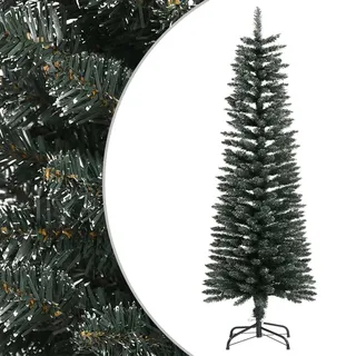 The Living Store Künstlicher Weihnachtsbaum mit Ständer Schlank Grün 120 cm PVC - Grün