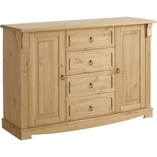 Home Affaire »Anna« Gesamtmaße (B/T/H): ca. 140/44/88 cm, Kommode, Breite 140 cm, 4 Schubladen, 2 Türen, Massivholz, FSC®,