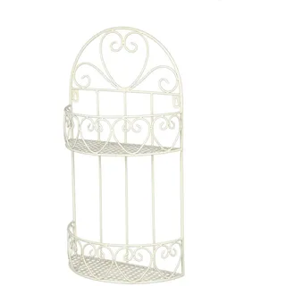 Ambiente Haus Wandregal rund - antikweiss 50 x 27 x 12 cm Weiß
