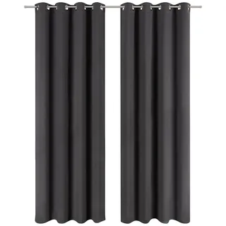 Blumtal Verdunklungsvorhänge, Anthrazit, Kunststoff, Rechteckig, 140x145 cm Oeko-Tex® Standard 100, Wohntextilien, Gardinen - Vorhänge, Verdunkelungsvorhänge