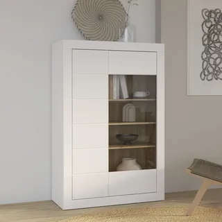 Forte »Lefkadas« BxH=101x151,2 cm, Highboard, grifflose Front, breite Rahmenoptik, Tür mit Glaseinsatz,