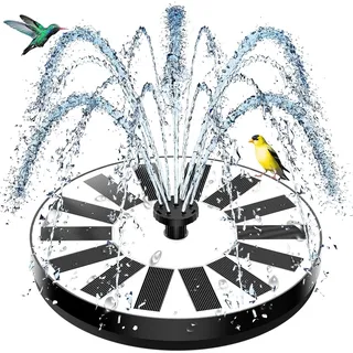Springbrunnen Solar für Außen Klein, SZMP Solar Teichpumpe mit 7 Düsen & 4 Fixe Rohre Solar Wasserpumpe Solar schwimmender Fontäne Pumpe für Gartenteich Oder Springbrunnen Vogel-Bad Fisch Behälter