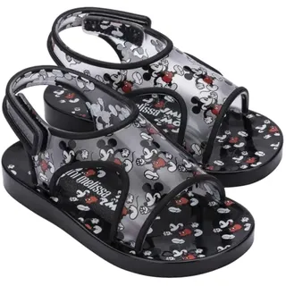 melissa Mini Acqua + Mickey Mouse BB flache Sandalen für Kinder, Schwarz, 28/28.5 EU