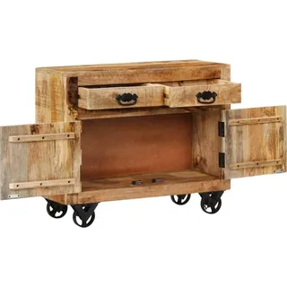 vidaXL Sideboard 80x30x65 cm Massives Raues Mangoholz - Braun