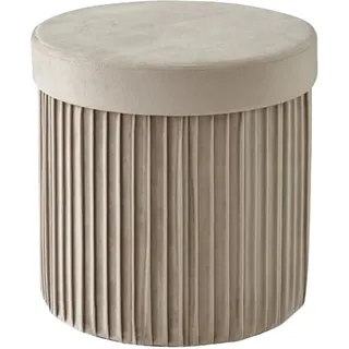 Relaxdays Sitzhocker Samt 38 x 38 x 38 cm Beige