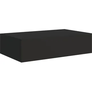 SYFAXTM Wandregal mit Schublade Schwarz 40x23,5x10 cm MDF - Schwarz
