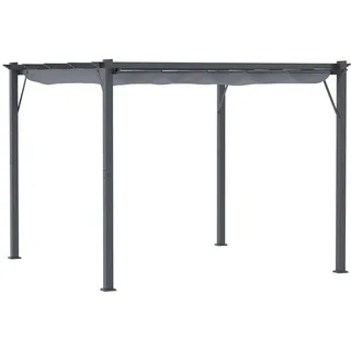 Outsunny Pergola Pavillon 3 x 3 m Dunkelgrau/Grau