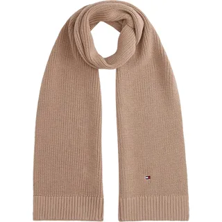 Tommy Hilfiger Unisex Kinder Schal mit gerippter Flagge, AU0AU02010, Braun, Einheitsgröße, Braun (Malzmilch), Einheitsgröße