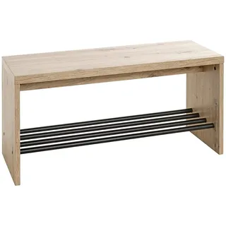 Haku-Möbel Schuhbank 80 x 40 x 30 cm Eiche hell, schwarz / schwarz