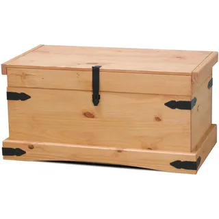 ebuy24 Truhe Holz , Naturfarben , 92x46x52 cm , Esszimmer, Bänke, Sitzbänke