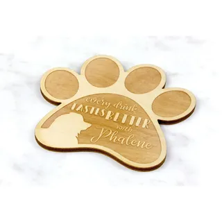 Papillon, Kontinentaler Zwergspaniel I - Tasse Untersetzer, graviert Untersetzer mit Hund, Geschenk für Hundeliebhaber von Art-Dog Marke