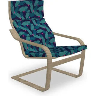 ABAKUHAUS Botanisch Poäng Sessel Polster, Banana Blätter Blume, Sitzkissen mit Stuhlkissen mit Hakenschlaufe und Reißverschluss, Dunkle Teal Teal
