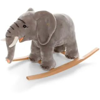 Steiff Schaukeltier Elefant Trampili, Süßes Stofftier, Jungen, Mädchen & Babys ab 0 Monaten, Plüschtier 70 cm, Hellgrau, 048944