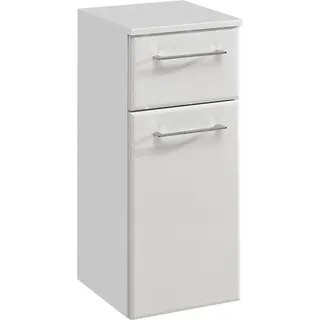 Saphir »Quickset 376 Badschrank, 1 Tür, 1 Schublade, Weiß Hochglanz« Badezimmermöbel 30 cm breit, inkl. Türdämpfer, Griffe Chrom Glanz,