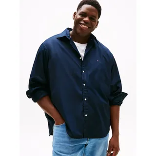 Langarmhemd "BT-FLEX POPLIN SOLID", Herren, Gr. 4XL, N-Gr, blau (desert sky), Web, Obermaterial: 100% Baumwolle, TOMMY HILFIGER BIG & TALL, unifarben, klassisch normal, Rundhals, eingesetzt,Ärmel mit Ärmelschlitz Manschette mit Knöpfen, Hemden Langarmhemd, Große Größen, regular fit