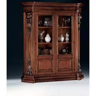 Massivholz Braunes Bücherregal Wohnzimmer Möbel Braun Luxus Schrank - Braun