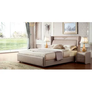 Luxus Design Bett Doppel Betten Schlazimmer Möbel Lederbett hotel Einrichtung - Braun