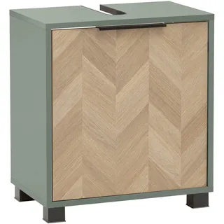 Schildmeyer Waschbeckenunterschrank Piazza 160509, Pistazie/Fischgräten Dekor, 50,3 x 33 x 56 cm