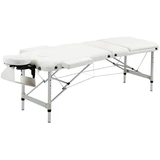 Homcom Massageliegen PVC Aluminium Kunststoff Weiß 215B x 60T x 61-84H cm