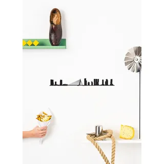 The Line - Rotterdam - Wanddeko - Skyline - 50 cm - schwarz