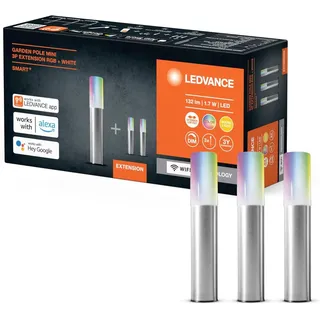 LEDVANCE LED Gartenleuchte Edelstahl 22,7 cm 3 Mini Garten Poles silber