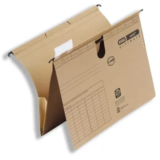 Elba Taschenhefter A4, Hängehefter und Tasche, 25 Stück, Hängeregister | Recycling-Karton, naturbraun
