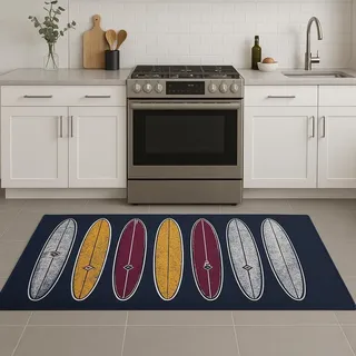 miqna Küchenteppich, rutschfeste Küchenläufer, Waschbarer Küchen Teppich, Schwarz Küchenmatte, Waschbarer Küchen Teppich (Skateboard, 80 x 200 cm)
