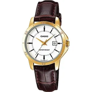 Damen Uhr Casio LTP-V004GL-7A - Dunkelrot, Gold, Weiß