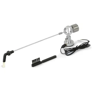 Dynavox Schallplatten-Mitlaufbesen, Selbstklebender Reinigungs-Arm aus Aluminium mit Ziegenhaar-Bürsten, höhenverstellbar, inkl. Nadelbürste