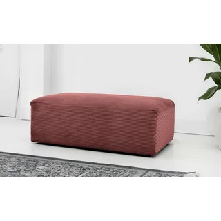 otto home Polsterhocker »Koa Pouf, Webstoff, Cord, Struktur, Chenille« Wellenunterfederung, weicher Lounge-Sitzkomfort, rosa