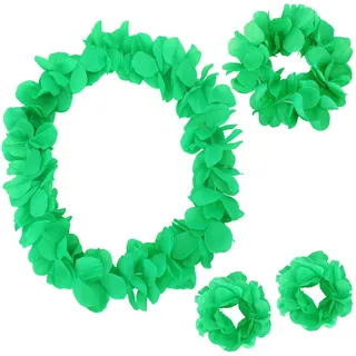 Blumenketten Hawaii Ketten Set, 4 Stück Hawaiianische Leis-Halskette, Hawaii Blumenketten Hawaiikette Halskette Girlande, Tropische Luau Blumen Lei für Karneval, Hawaiian Party, Strandparty