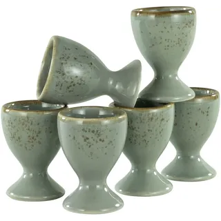 Creatable Eierbecherset , Grau , Keramik , 6-teilig , rechteckig , Geschirr, Tischkultur & Serviergeschirr, Eierbecher
