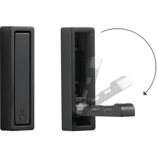 Techchii Wandhaken Klappbar, 2 Stück Kleiderhaken Klappbar Platzsparende Klapphaken Wand Unsichtbarer Garderobenhaken für Jacken, Handtuch, Schals (Schwarz)