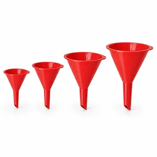 Motswedi Trichter, 4-Teilige Größenkombination, Einfülltrichter, BPA-Frei, Trichter Küche, Leicht zu Reinigen, Küchentrichter, Langlebig & Bruchsicher, Öltrichter, für Küche, Rot