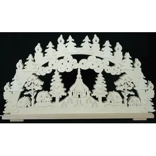Schwibbogen Seiffener Dorf groß mit Kerzen b x h= 70x36cm NEU Lichterbogen Holz