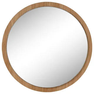 Wandspiegel , Eichefarben , Holz, Glas, Holzwerkstoff , Eiche , furniert , rund , 40x40x2 cm , Garderobe, Garderobenspiegel