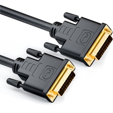 deleyCON 1m DVI zu DVI Kabel 24+1 - DVI-D Dual Link - HDTV 1080p Full-HD 3D Ready - Adapterkabel Monitorkabel mit Ferritkern - Schwarz