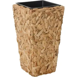 VIVANNO Pflanzkübel Wasserhyazinthe Natur Wild - 60x28x28 cm Blumenkübel | Pflanzen-Kübel mit Kunststoffeinsatz, Natur-Design für Wohnbereich, stabiler Drahtrahmen, Pflanzentopf für Palmen & Farn