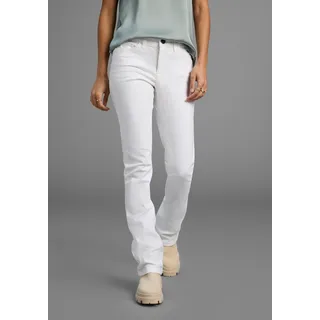 Bootcut-Jeans ARIZONA "Baby-Boot", Damen, Gr. 48, N-Gr, weiß, Denim/Jeans, Obermaterial: 98% Baumwolle, 2% Elasthan, Basic, eng lang, Jeans Bootcut-Jeans, Bootcut-Stil, figurbetonte Passform, mit Used-Effekten, Topseller