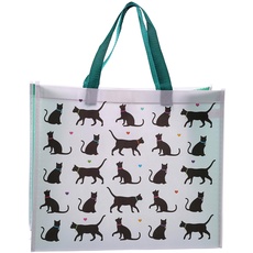 Puckator Einkaufstasche mit Aufschrift Love My Cat, gemischt, Höhe 33 cm, Breite 40 cm, Tiefe 16,5 cm