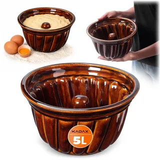 KADAX Gugelhupfform, Spülmaschinenfeste Backform aus Ton, Runde Kuchenform aus Steinzeug, Keramikbackform für Kuchen, saftigen Gugelhupf und Pudding (27cm) ... B0CB8HQKMK