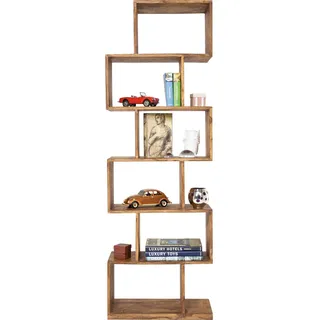 Kare Authentico Zick Zack Bücherregal 60 x 30 x 180 cm Braun