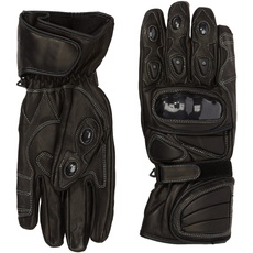 Protectwear WSG-101-SW-L Motorradhandschuh aus Leder mit Hartschalenknöchelschutz, Größe L, Schwarz