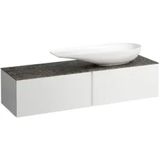 Laufen Il Bagno Alessi Schubladenelement, Steinplatte Marrone Naturale, Ausschnitt rechts, 160x50x37cm, zu WT-Schale H81897 4, H432343097, Farbe: Terracotta