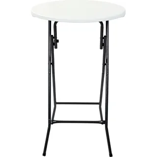 Garden Pleasure 304792 Stehtisch 'MUFARO' klappbar, für Innenbereich - Weiß, Schwarz