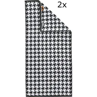 Done. Daily Shapes Bird Handtuchset 2-tlg. schwarz