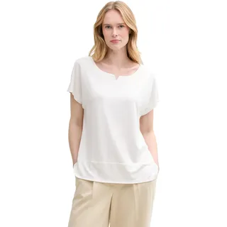 TOM TAILOR Damen Basic T-Shirt mit weitem Rundhalsausschnitt, 10315 - Whisper White, XL