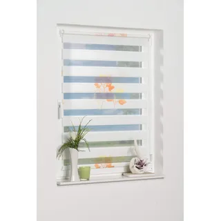 K-HOME Doppelrollo Delphi 50 x 150 cm Blumen/orange