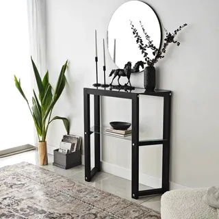 Skye Decor, Trapezoid - Anthracite, Kommode, 100 % MASSIVES HOLZ, Anthrazit, 85 x 31 x 85 cm - Grau